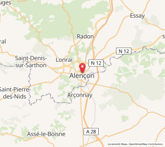 Map of Alençon, Normandy