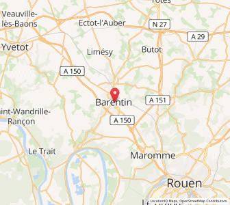 Map of Barentin, Normandy