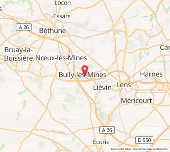Map of Bully-les-Mines, Hauts-de-France