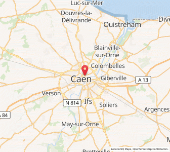 Map of Caen, Normandy