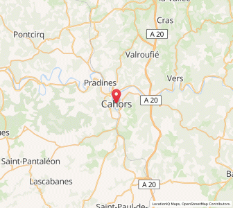Map of Cahors, Occitanie