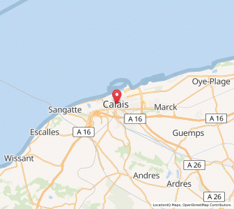 Map of Calais, Hauts-de-France