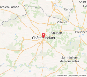 Map of Châteaubriant, Pays de la Loire