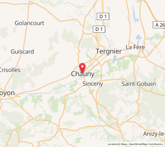 Map of Chauny, Hauts-de-France