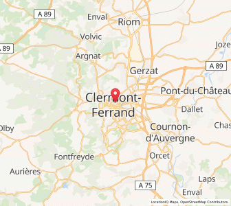 Map of Clermont-Ferrand, Auvergne-Rhône-Alpes