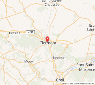 Map of Clermont, Hauts-de-France