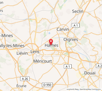 Map of Harnes, Hauts-de-France