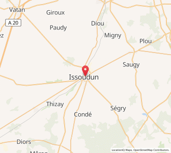 Map of Issoudun, Centre