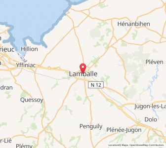 Map of Lamballe, Brittany