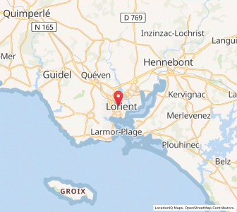 Map of Lorient, Brittany