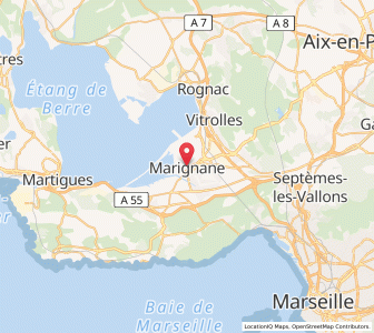Map of Marignane, Provence-Alpes-Côte d'Azur