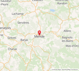 Map of Mende, Occitanie