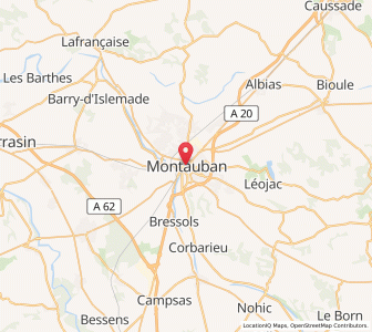 Map of Montauban, Occitanie