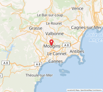 Map of Mougins, Provence-Alpes-Côte d'Azur