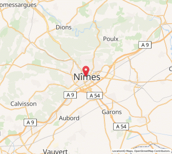 Map of Nîmes, Occitanie