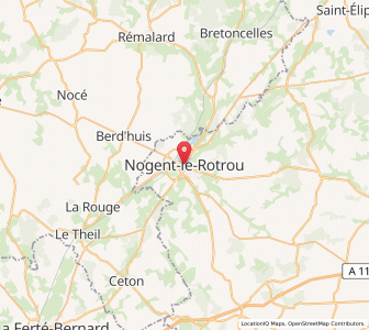 Map of Nogent-le-Rotrou, Centre