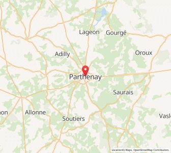 Map of Parthenay, Nouvelle-Aquitaine