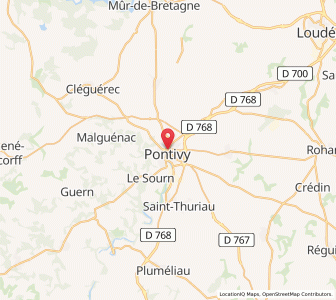 Map of Pontivy, Brittany