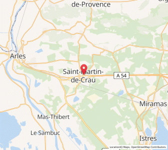 Map of Saint-Martin-de-Crau, Provence-Alpes-Côte d'Azur