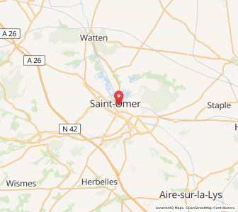 Map of Saint-Omer, Hauts-de-France
