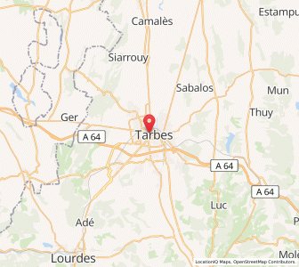 Map of Tarbes, Occitanie