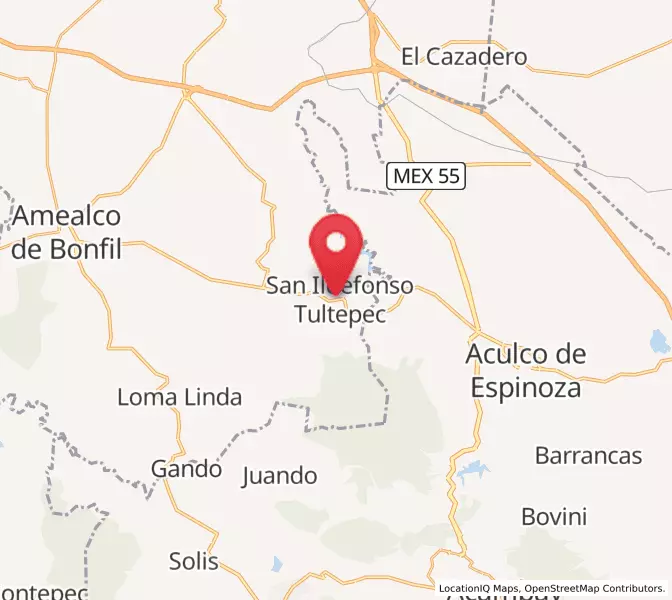 Map of San Ildefonso Tultepec, Querétaro