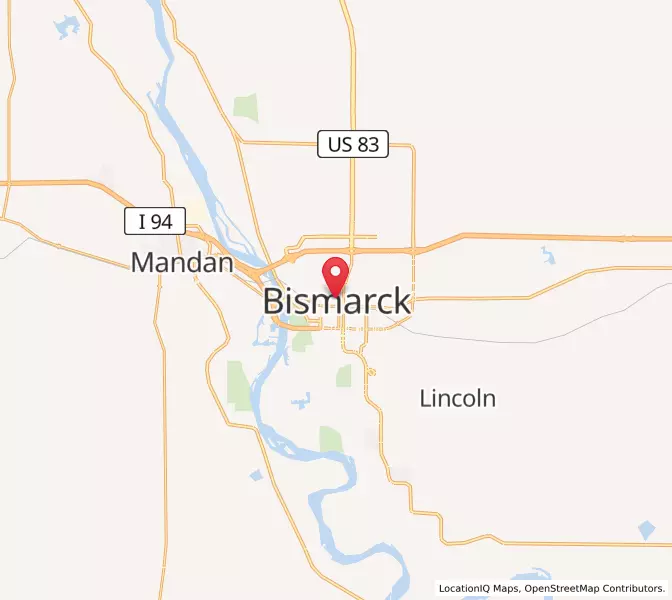 Map of Bismarck, North Dakota