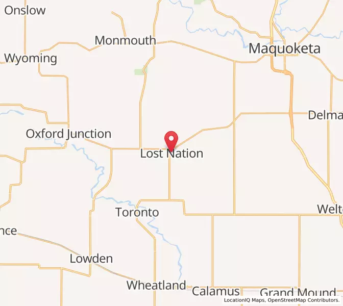 Map of Lost Nation, Iowa