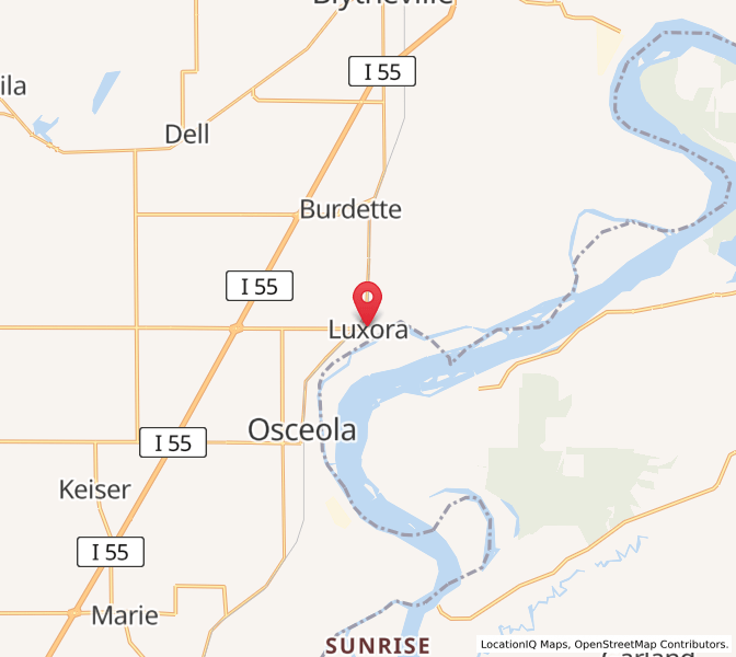 Map of Luxora, Arkansas