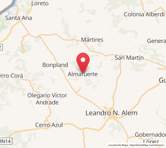Map of Almafuerte, Misiones