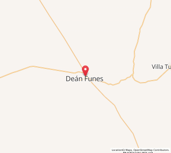 Map of Deán Funes, Cordoba