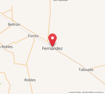 Map of Fernández, Santiago del Estero