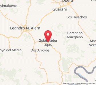 Map of Gobernador López, Misiones