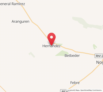 Map of Hernández, Entre Rios