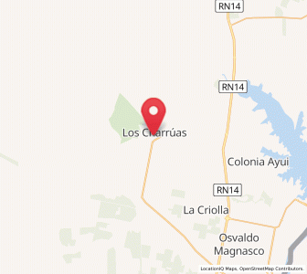 Map of Los Charrúas, Entre Rios