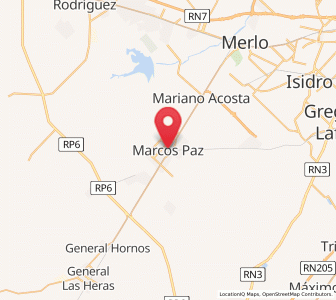Map of Marcos Paz, Buenos Aires