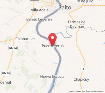 Map of Puerto Yeruá, Entre Rios