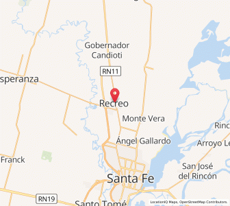 Map of Recreo, Santa Fe