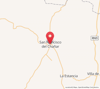 Map of San Francisco del Chañar, Cordoba