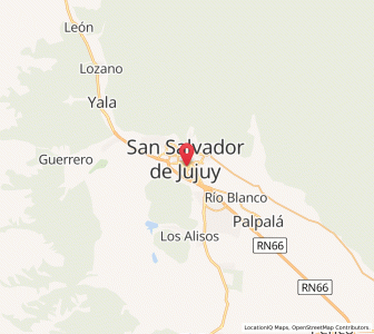 Map of San Salvador de Jujuy, Jujuy