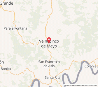 Map of Veinticinco de Mayo, Misiones
