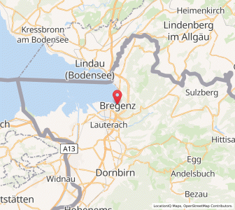 Map of Brégence, Vorarlberg