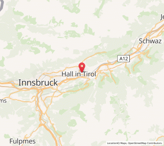 Map of Hall en Tyrol, Tyrol