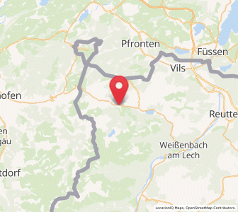 Map of Tannheim, Tyrol