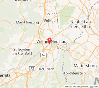 Map of Wiener Neustadt, Lower Austria