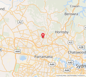 Map of Castle Hill, New South Wales