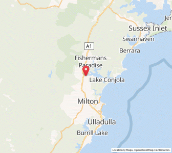 Map of Lake Conjola West, New South Wales