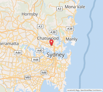 Map of St Leonards, New South Wales