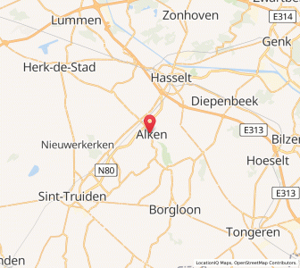 Map of Alken, Flanders