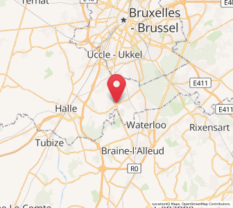 Map of Alsemberg, Flanders